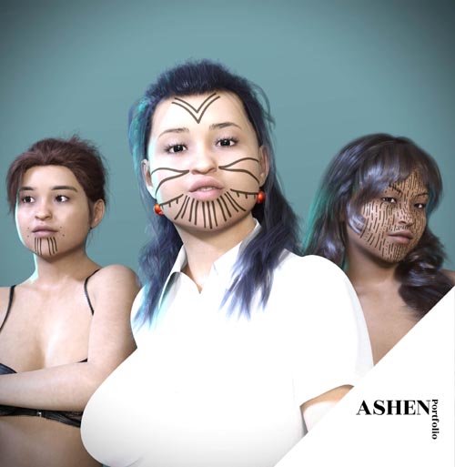 Inuk Face Tattoos for G8F and 8.1F