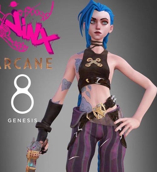 League of Legends Jinx Arcane version For G8 & 8.1F