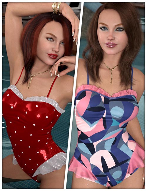 Cuteness Textures for dForce SU Striped Swimsuit