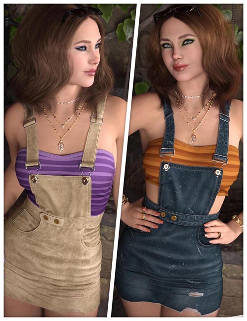 Everyday Textures for dForce SU Denim Suspender Skirt