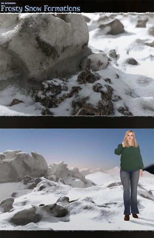 3D Scenery: Frozen Snow Formations