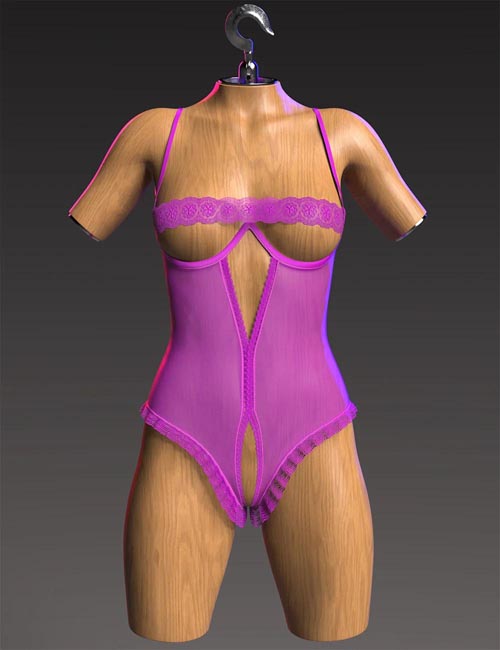 dForce GN Shadow Bloom Lace Bodysuit for Genesis 9, 8.1, and 8 Female
