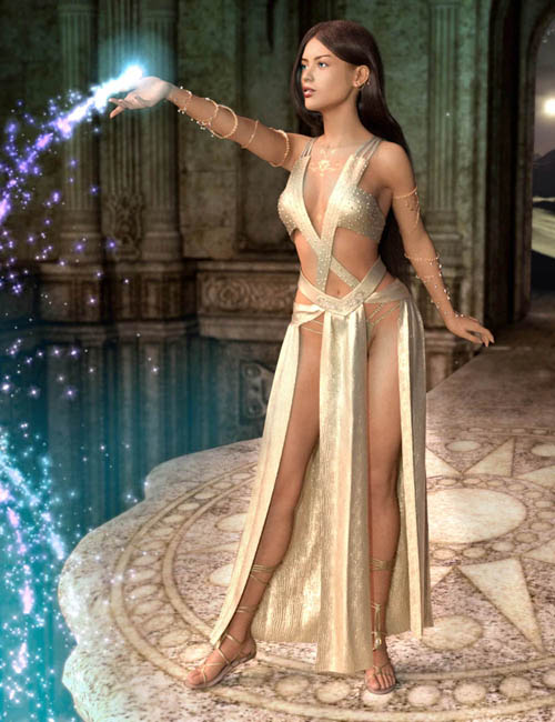 dForce Priestess of Light Outift for Genesis 8 Female(s)
