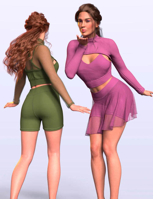 dForce TN Sporty Outfit for Genesis 9