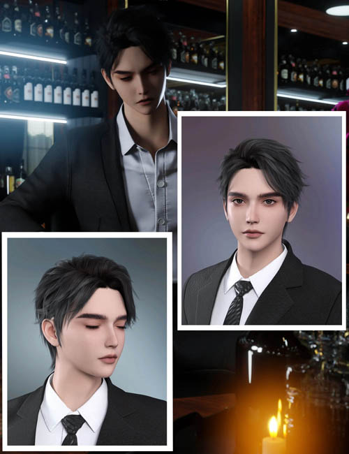 Noki Caelun HD & Noki Zephyr Flow Hair for Genesis 9