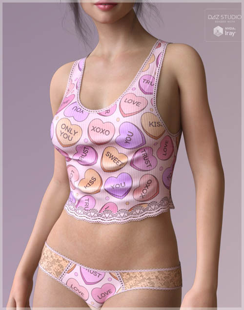 Sweetheart Textures for dForce Little Lacy Sleep Set