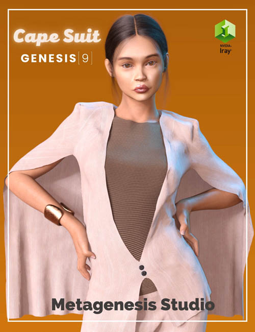 DForce Cape Suit Outfit for Genesis 8 and 9