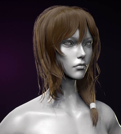 Realtime Hair Low-poly 3D model