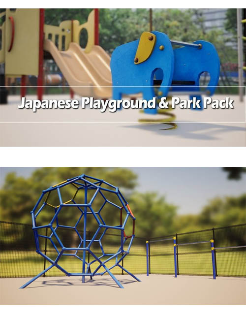 Japanese Playground Pack Low-poly 3D model