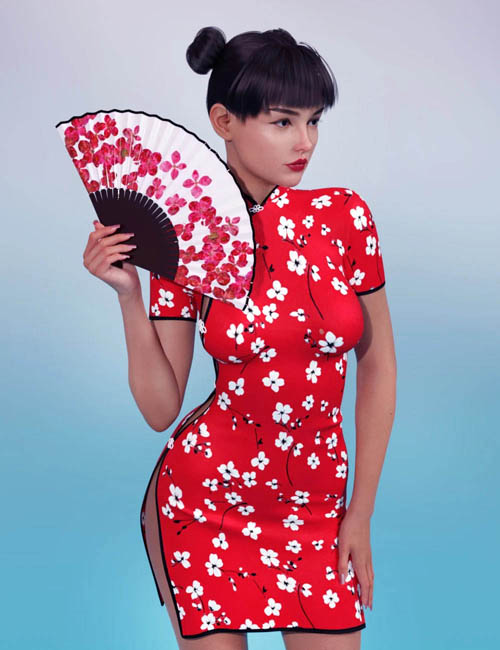 Etiquette Textures dForce Xiah Dress Genesis 9 and 8, 8.1 Female