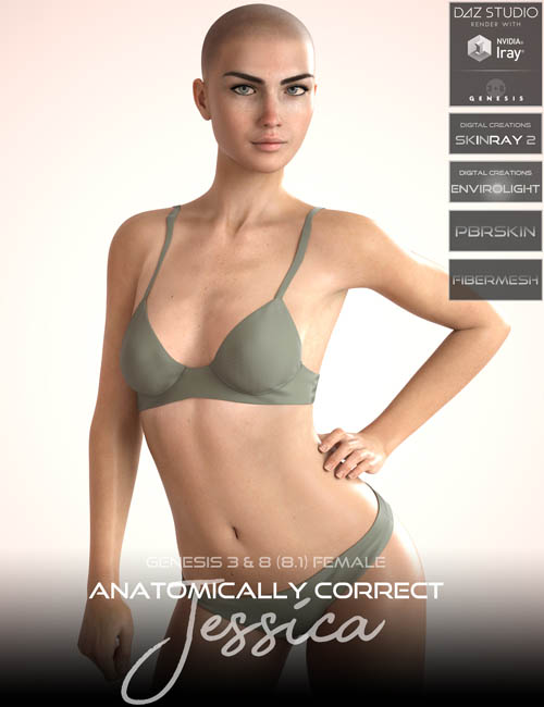 Anatomically Correct: Jessica for Genesis 3 and Genesis 8 Female (8.1)