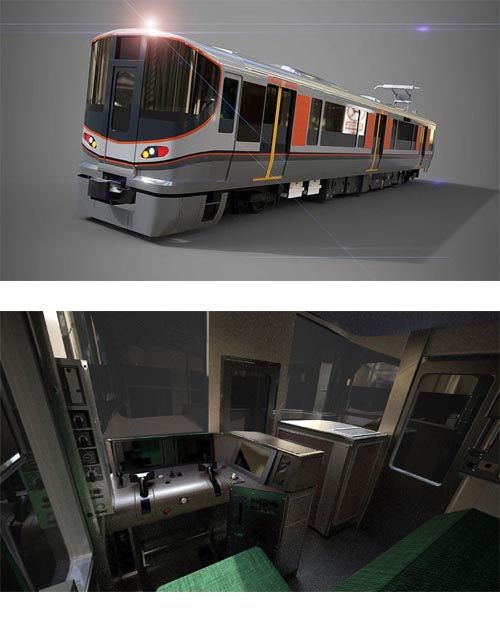 JR 323 Japan Commuter Train 3D Model Full Set Low-poly 3D model