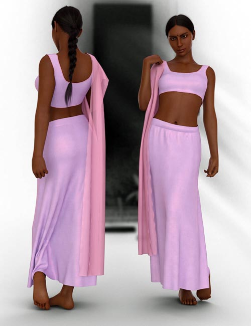 dForce Indian Lacha Dress for Genesis 8 and 8.1 Female