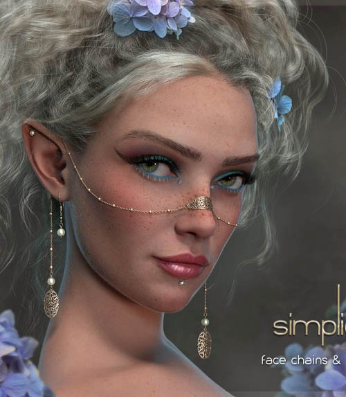 Simplicity Face Chains for Genesis 9, 8, and 8.1 Females