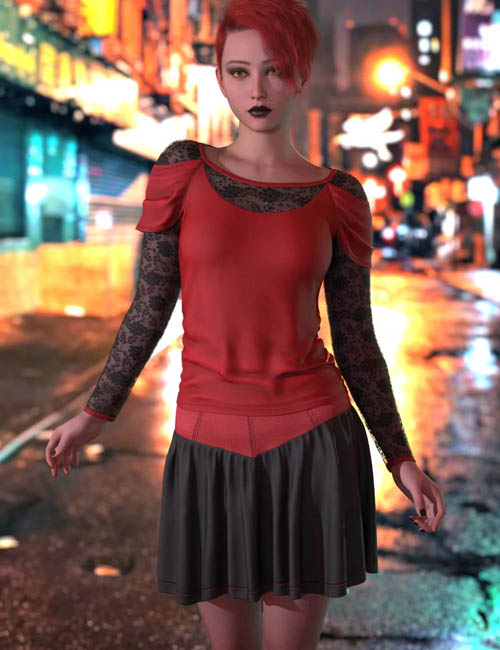 dForce LV Emo Style Outfit for Genesis 9