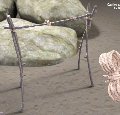 Captive carrying pole for Daz Studio