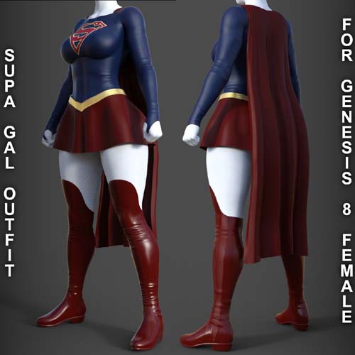 Supa Gal Outfit for Genesis 8 Female