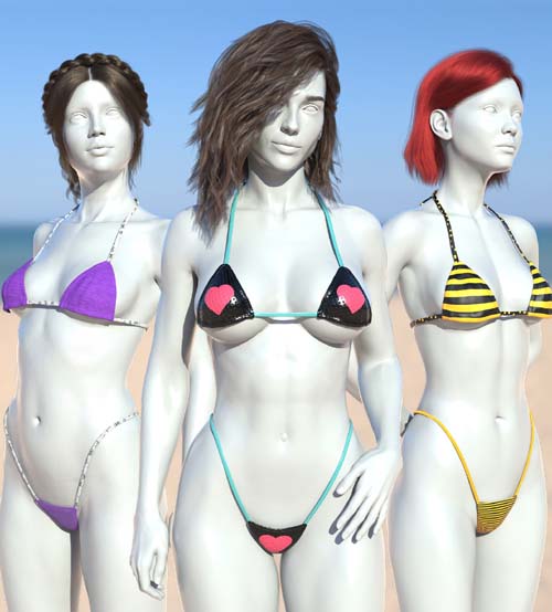 DTT Basic Multi-Material Bikini Set for G8F and G9