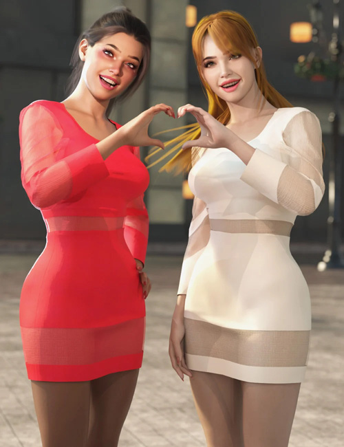 ZK dForce Sheer Dress for Genesis 9