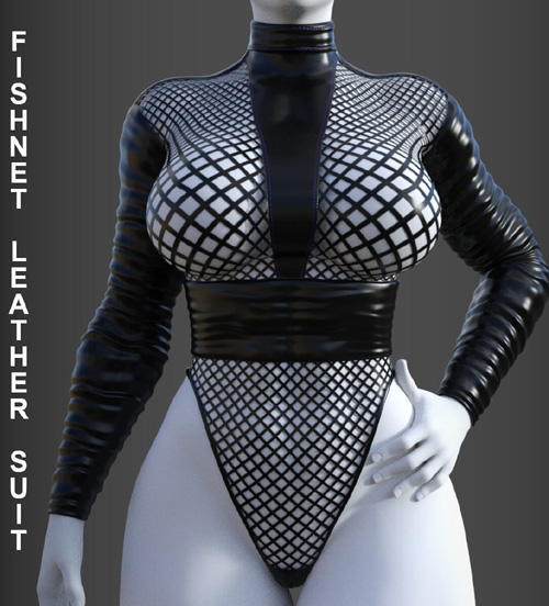 Fishnet Leather Suit for Genesis 8 Female