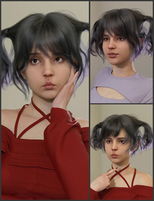 dForce Quenby Hair and MB Quenby for Genesis 9 Feminine