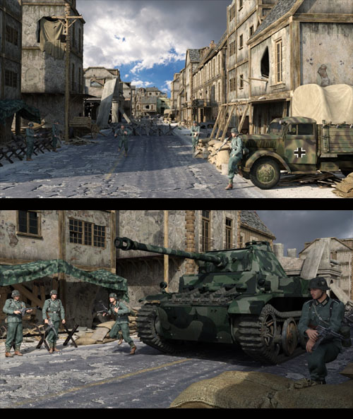 WW2 Town Ruins for DAZ