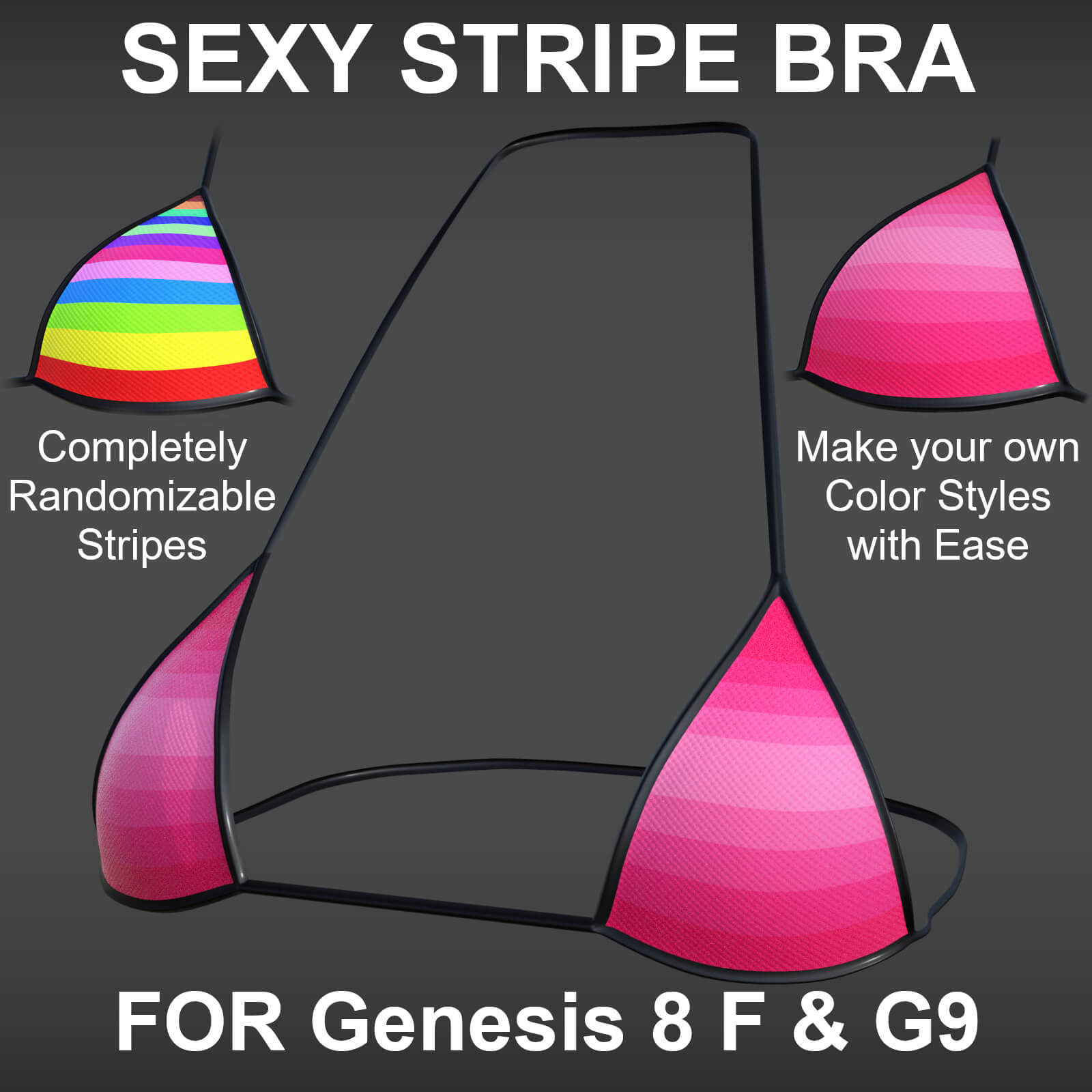 Sexy Stripe Bra for Genesis 8 Female