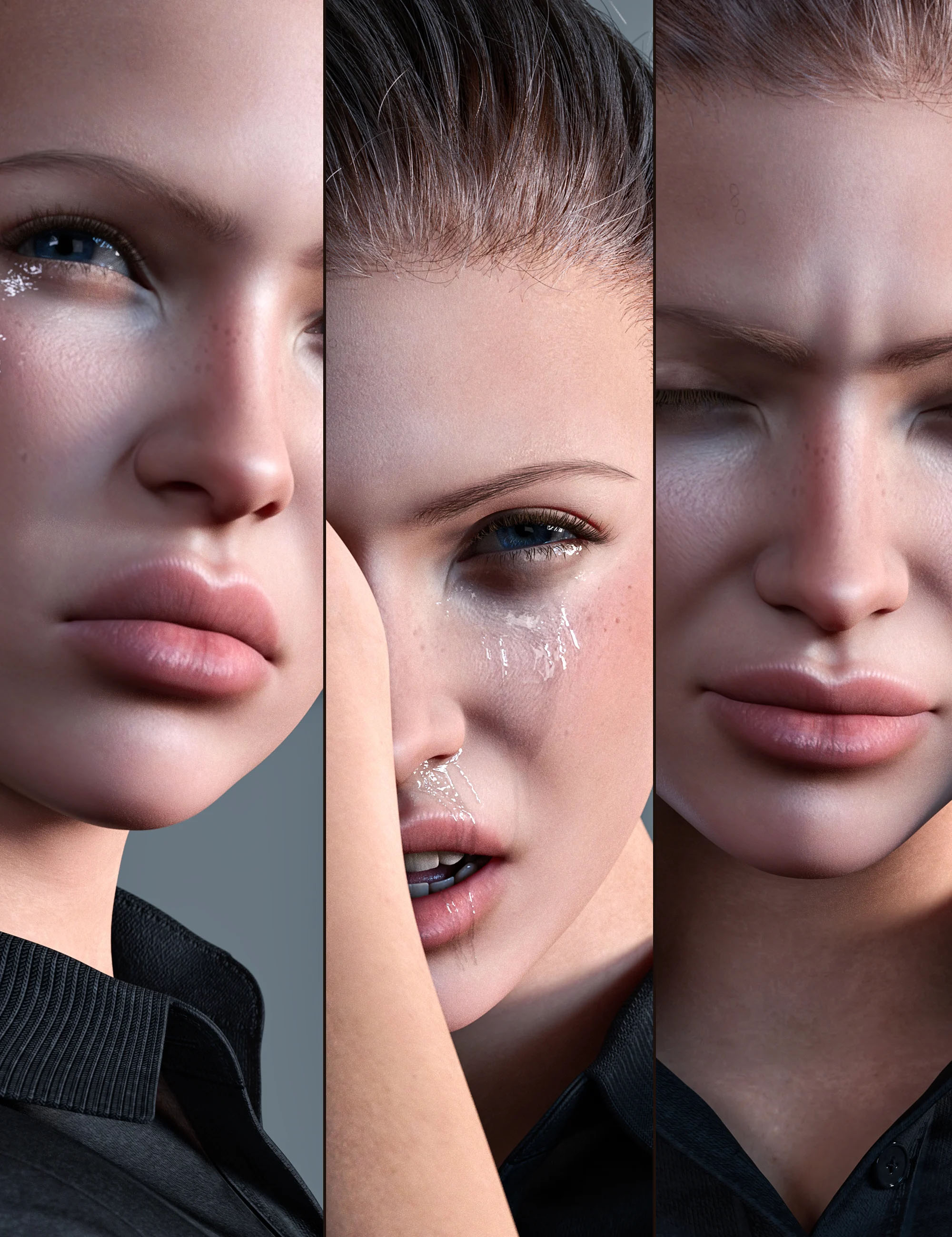 Z Face Library Frowns Expressions for Genesis 9