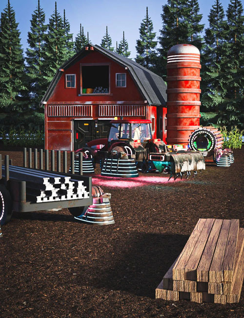 Sci-Fi Hover Tractor, Sprayer and Trailer Bundle