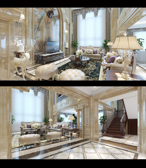 Parlor Modern Living Room 05 3D Model