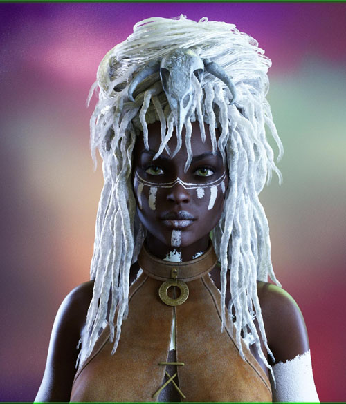 Prae-Voodoo Priestess Hair For G8/G9 Daz