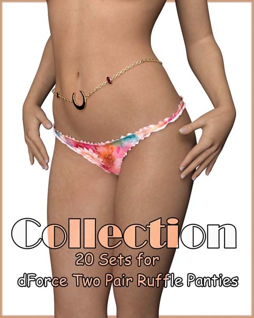 Collection 20 Sets for dForce Two Pair Ruffle Panties