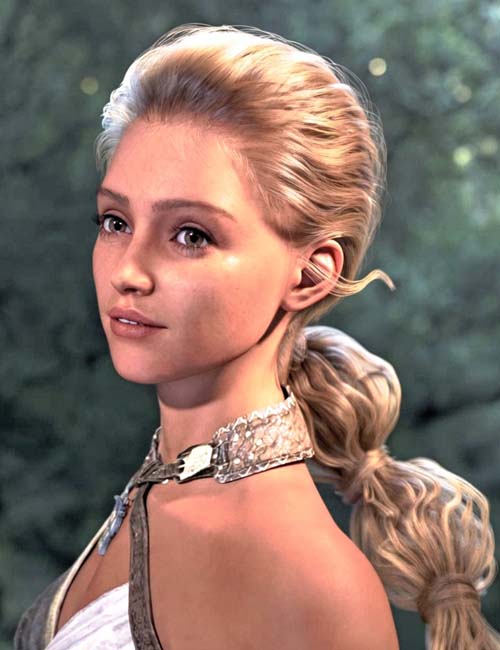 dForce Strand-Based FE Bubble Braids Hair for Genesis 9
