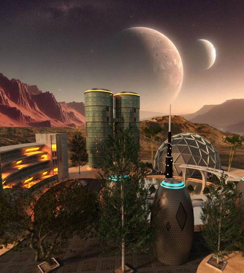 Mars Colony Scene