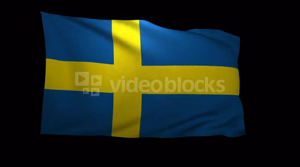 Sweden Flag 3D Rendering with Alpha Channel