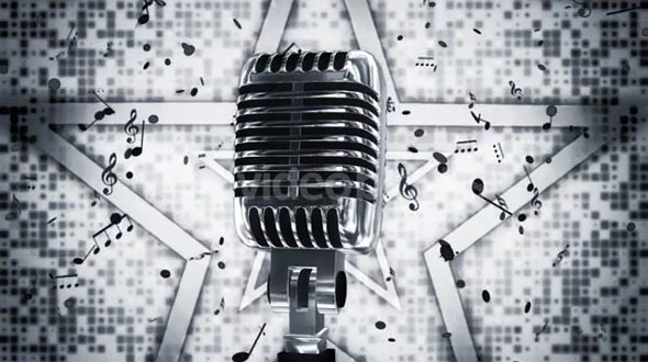 Rotating Microphone With Star Behind
