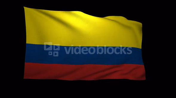 Colombia Flag 3D Rendering with Alpha Channel