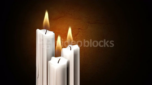 Three candles flicker (Loop)