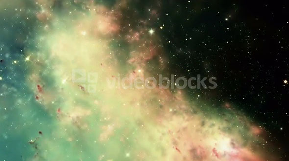 Traveling through a galaxy and star fields in deep space.