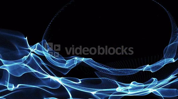 Blue light waves undulate and flow (Loop)
