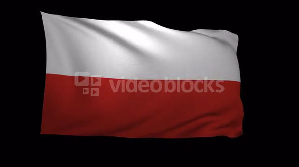 Poland Flag 3D Rendering with Alpha Channel