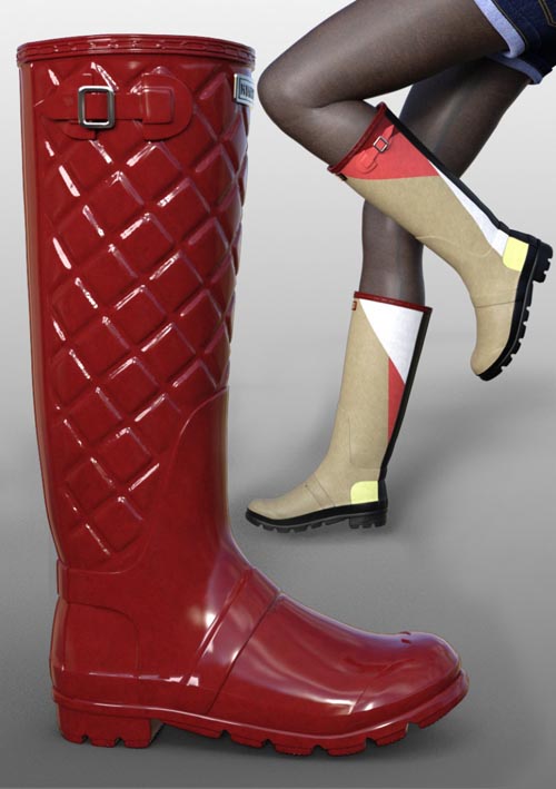 Rain Boots for Genesis 2 and 3 Female(s)