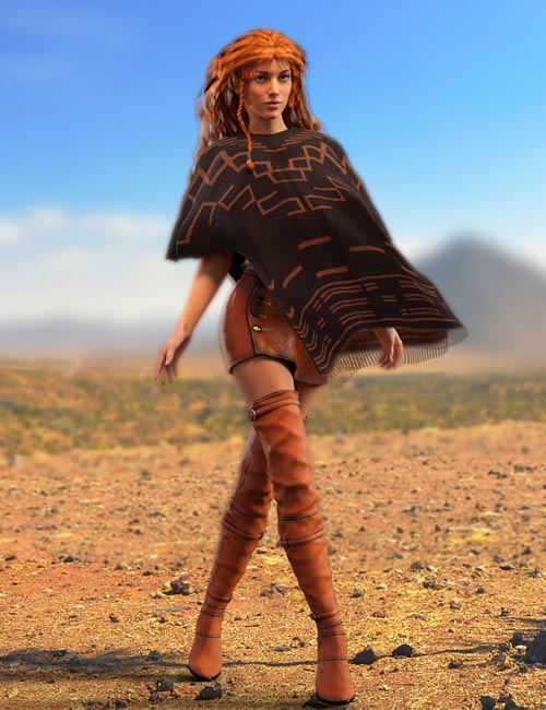 Poncho Girl Outfit for Genesis 3 Female(s) and Victoria 7