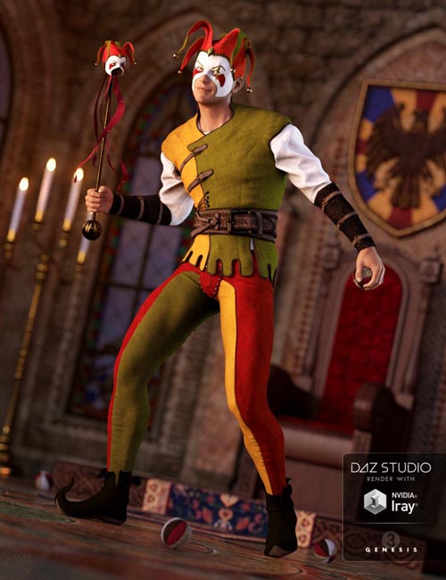 The Shadow Jester Outfit (converted from G3M) for Genesis 8 Male