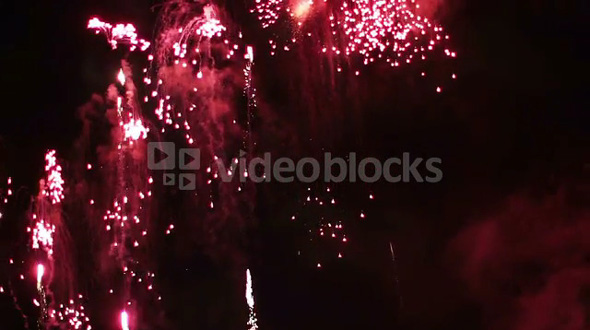 Red Fireworks Launching