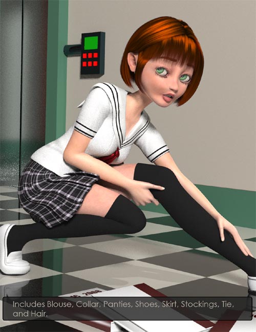 Maisie Schoolgirl Clothing and Hair
