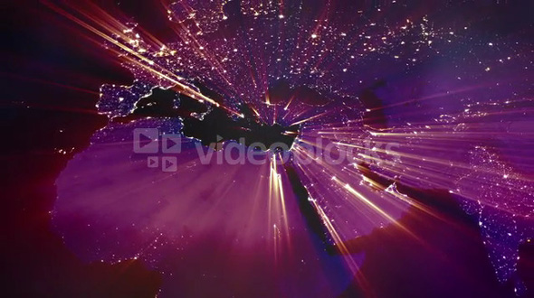 Colorful Continents Light Burst Graphic