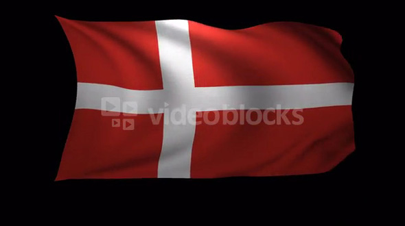 Denmark Flag 3D Rendering with Alpha Channel