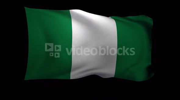 Nigeria Flag 3D Rendering with Alpha Channel