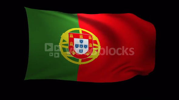 Portugal Flag 3D Rendering with Alpha Channel